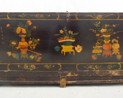 描彩箱子|chinese antique trunk