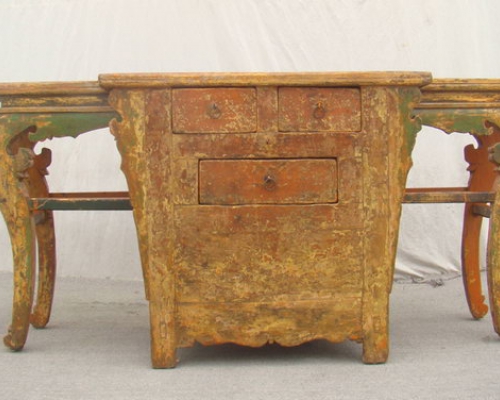 翘头三抽供台|Long table w/everted flanges