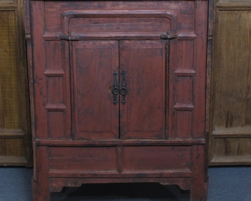 红漆二门佛柜工厂|chinese antique cabinet