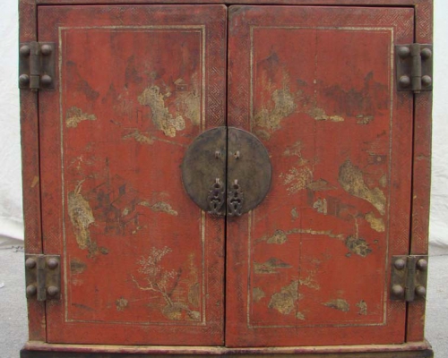 描金二门座箱|chinese antique trunk