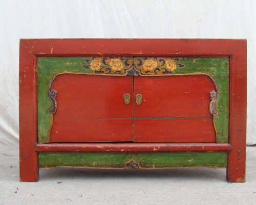 描彩二门柜|Chinese antique cabinet