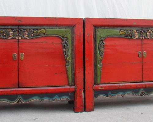 描彩二门柜|Chinese antique cabinet