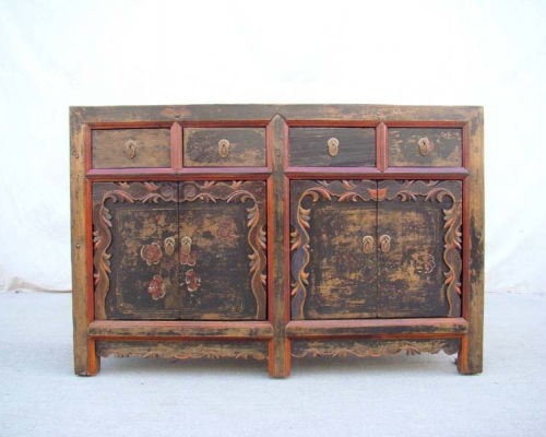 描彩四抽四门柜|painted lower cabinet