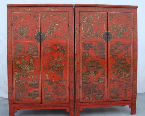 红描金大柜|Red & gilt big cabinet