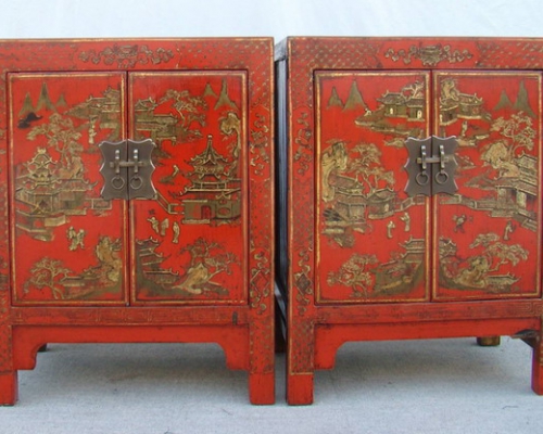 红描金小柜工厂|Red &gilt small cabinet