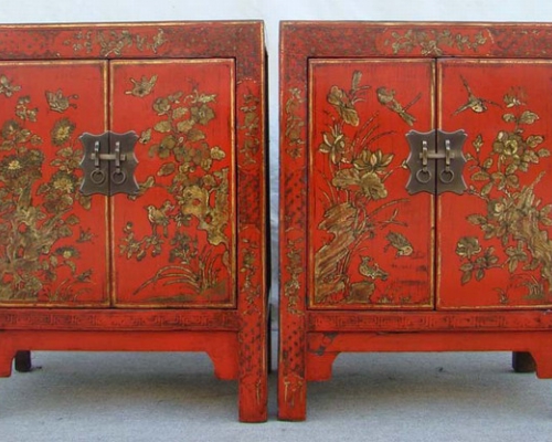 高碑店红描金小柜工厂|Red &gilt small cabinet