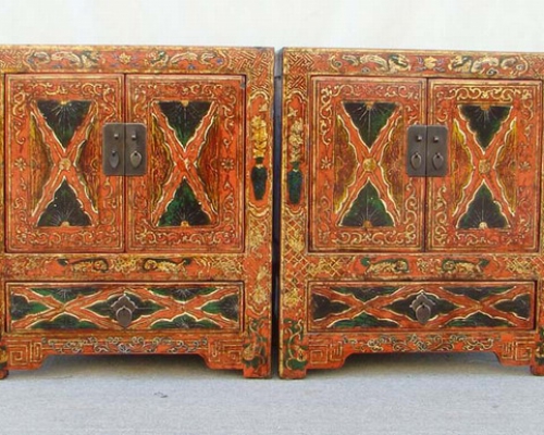 五彩单抽二门小柜|Color-painted small cabinet