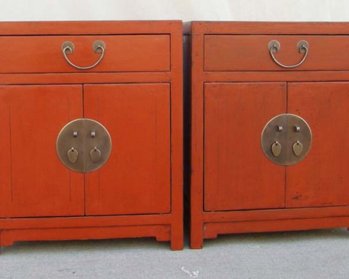 红漆床头柜|cabinet