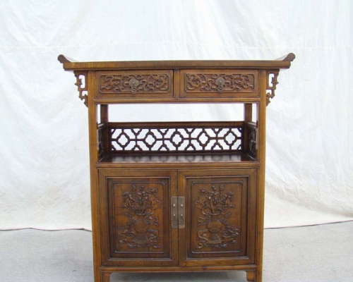 雕花二抽二门柜|cabinet