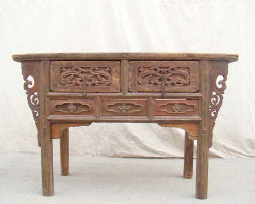 雕花二抽闷桌工厂|table