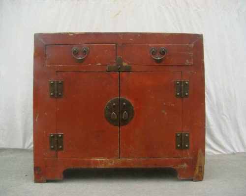 二抽二门柜|red cabinet with 2 drawers & 2 doors