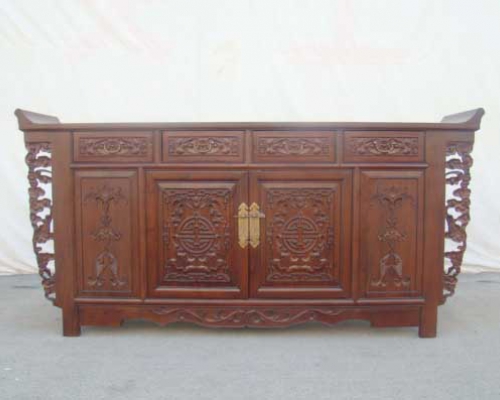 古典家具二门四抽桌|table W/two doors and four drawers