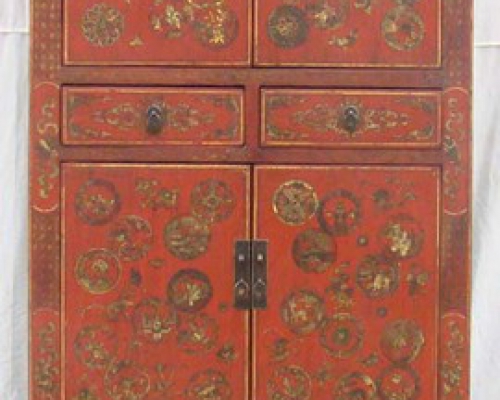 红描金柜|red gilt cabinet