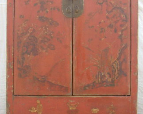 描金红漆大柜工厂|antique cabinet W/2 doors