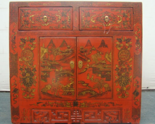 红描金小柜