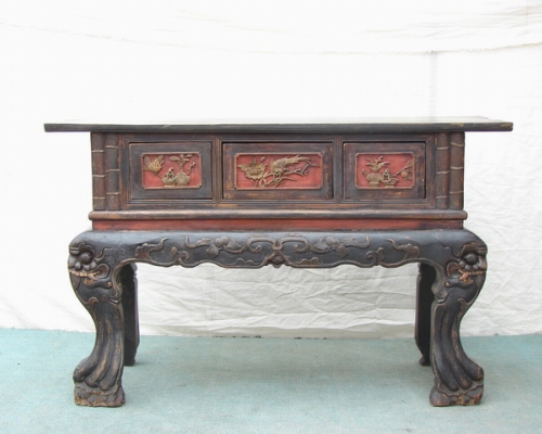弯腿三抽供台|Bending-legs altar w/ three drawers