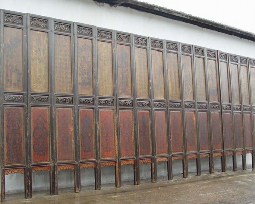 描彩门花板|Chinese antique funiture