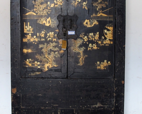 黑描金大柜工厂|Big black cabinet with tracing a design in gold