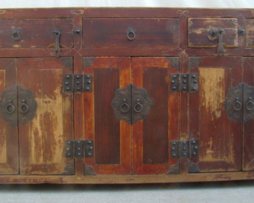 四抽六门柜|Color-painted low cabinet
