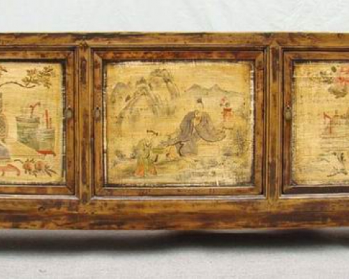 描彩三门连柜|painted cabinet