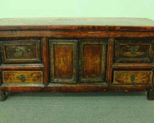 描彩四抽二门地柜|lower cabinet