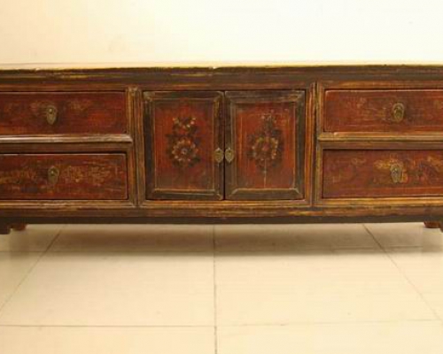 描彩四抽二门地柜|lower cabinet