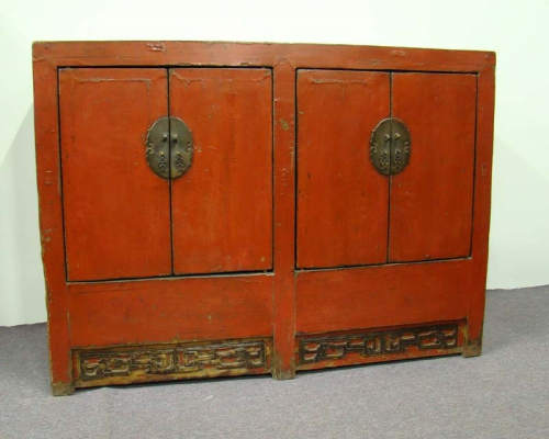 红漆二地柜工厂|red lacquer siamese counters