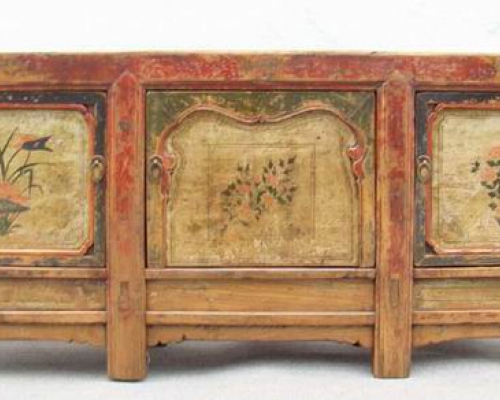 描彩三门连体|painted cabinet