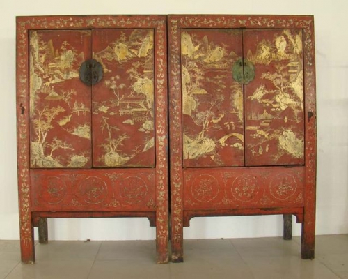 红描金大柜|Red & gilt big cabinet