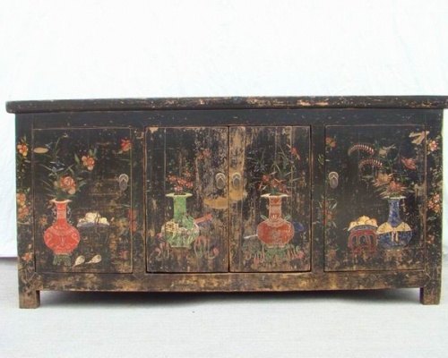 描彩四门柜|cabinet