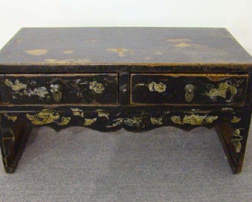 描彩二抽炕桌|Depict the color stand with two drawers