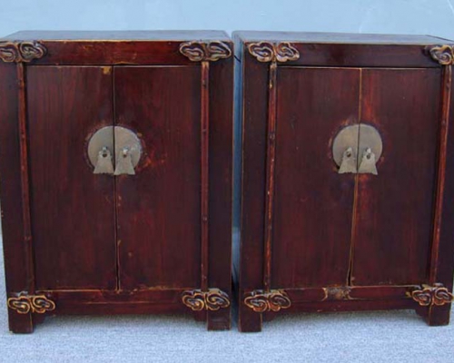 红漆二门小柜|Red-lacquered small cabinet