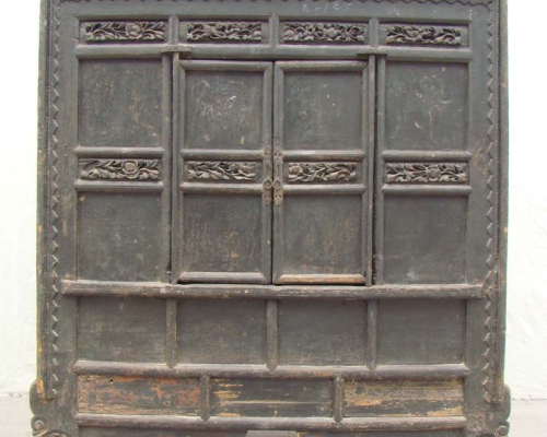 黑漆二门大柜工厂|Black lacquer big cabinet w/two doors