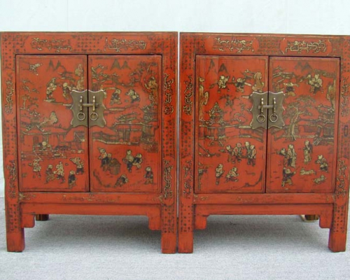 红描金小柜|Red &gilt small cabinet