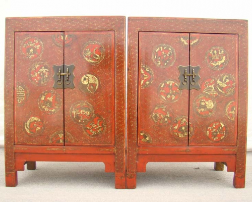 红描金小柜|Red &gilt small cabinet
