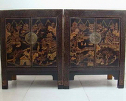 黑描金小柜|Small black cabinet with tracing a design in gold