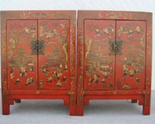 红描金小柜|Red &gilt small cabinet
