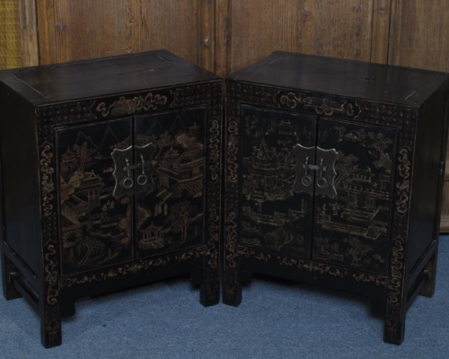 黑描金小柜工厂|Small black cabinet with tracing a design in gold