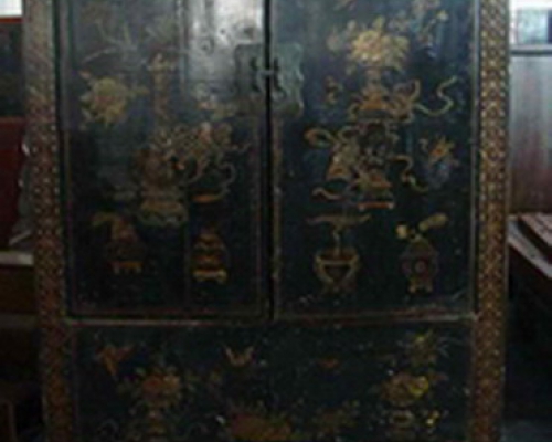 黑描金大柜工厂|Big black cabinet with tracing a design in gold
