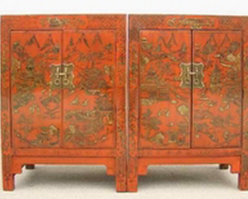 红描金小柜工厂|Red &gilt small cabinet