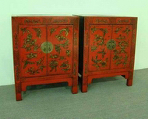 红描金二门柜高碑店|red depicting a color chest with two gates