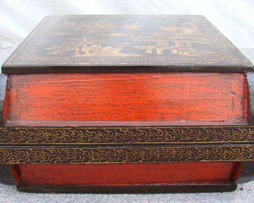 黑描金方盒|Black trace a design in gold square box