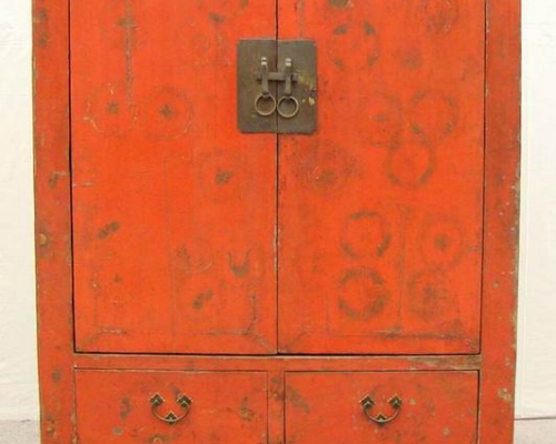 描金中柜工厂|Red & gilt medium cabinet