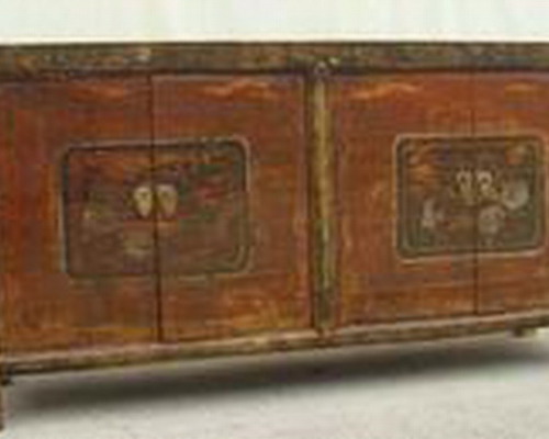 描彩四门柜|painted lower cabinet