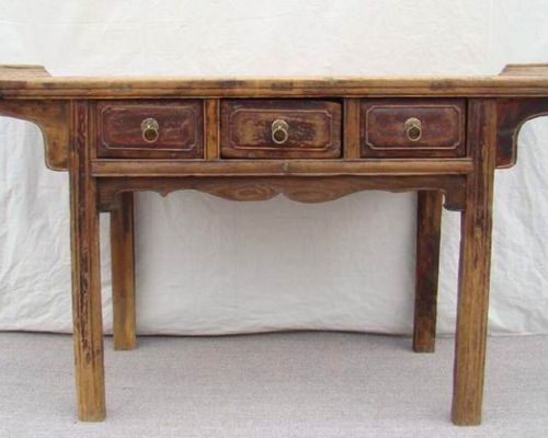 三抽翘头桌|table