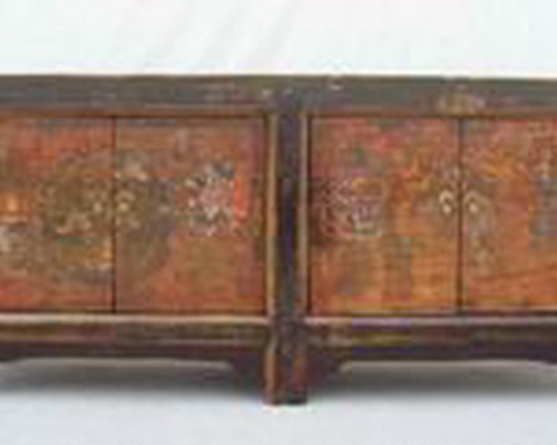 描彩四门柜|Color-painted low cabinet