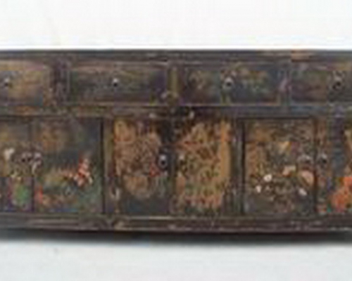 四抽六门描彩柜|Color-painted low cabinet