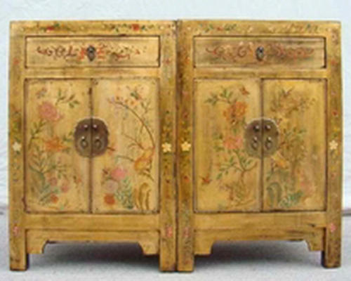 黄一抽二门小柜|Yellow lacquer small chest with one drawer and two gates