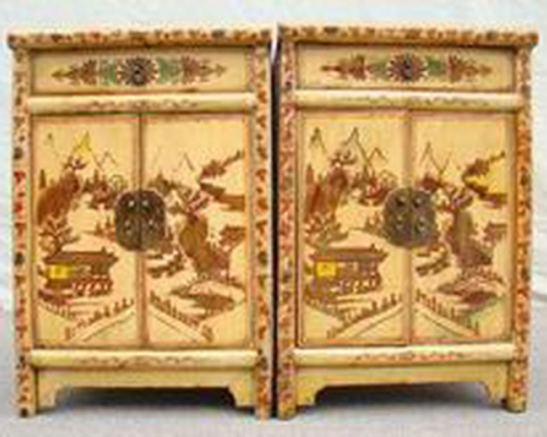 白描彩小柜|painted small cabinet