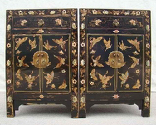 黑描金小柜工厂|Small black cabinet with tracing a design in gold